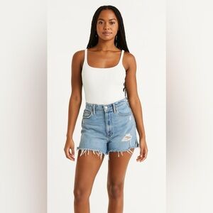 Abercrombie & Fitch High Rise 4" Mom Short Curve Love Size 10 or 30 Medium Wash